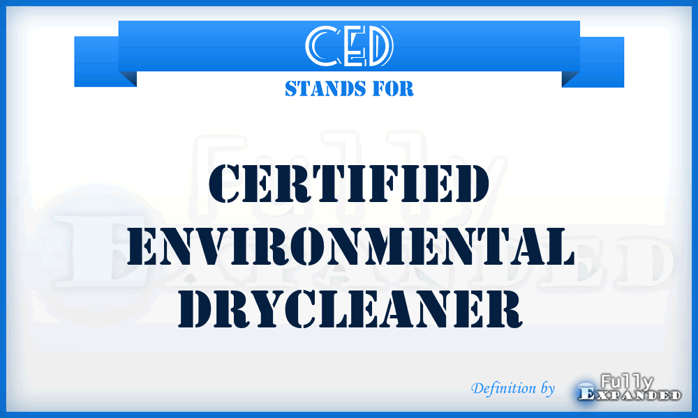 CED - Certified Environmental Drycleaner