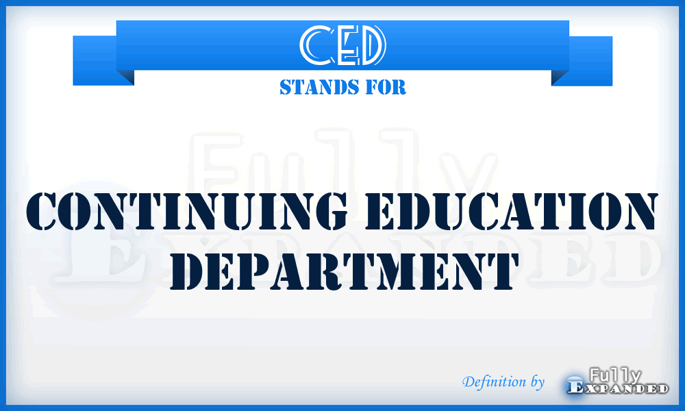 CED - Continuing Education Department