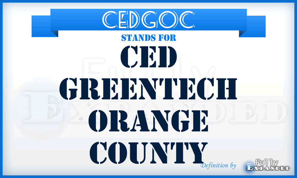 CEDGOC - CED Greentech Orange County