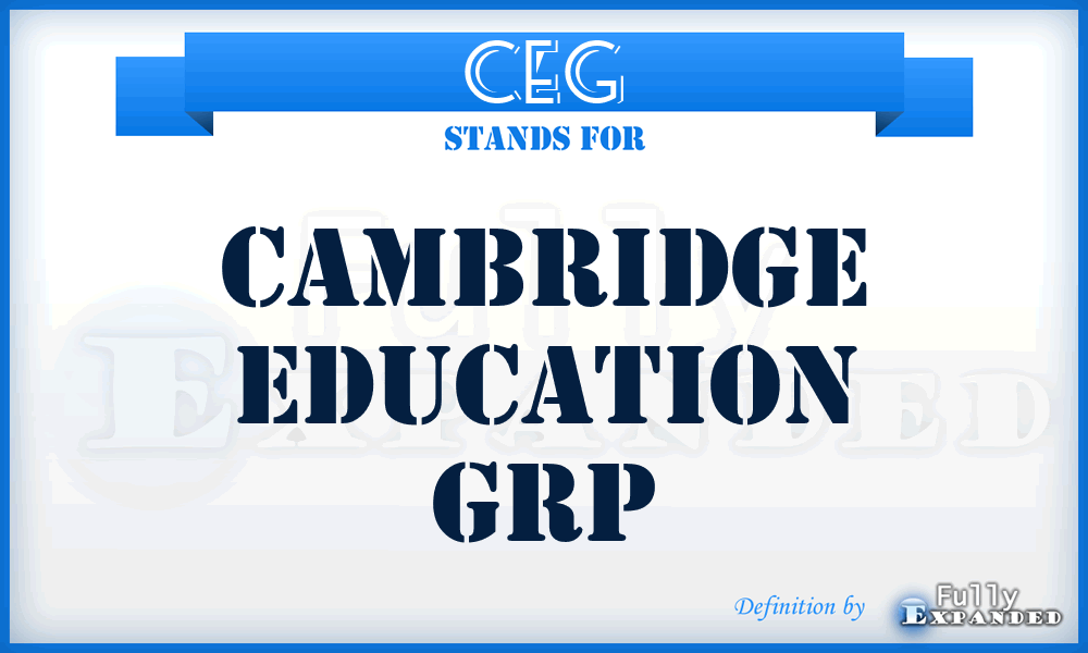 CEG - Cambridge Education Grp