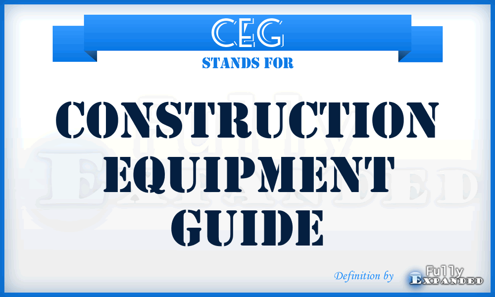 CEG - Construction Equipment Guide