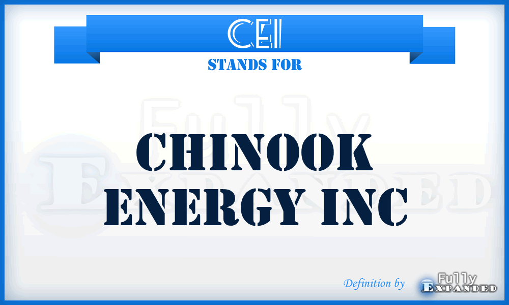 CEI - Chinook Energy Inc