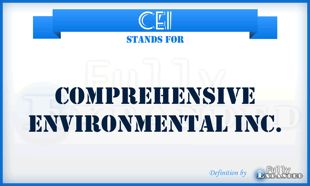 CEI - Comprehensive Environmental Inc.