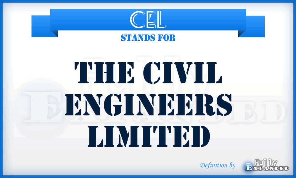CEL - The Civil Engineers Limited