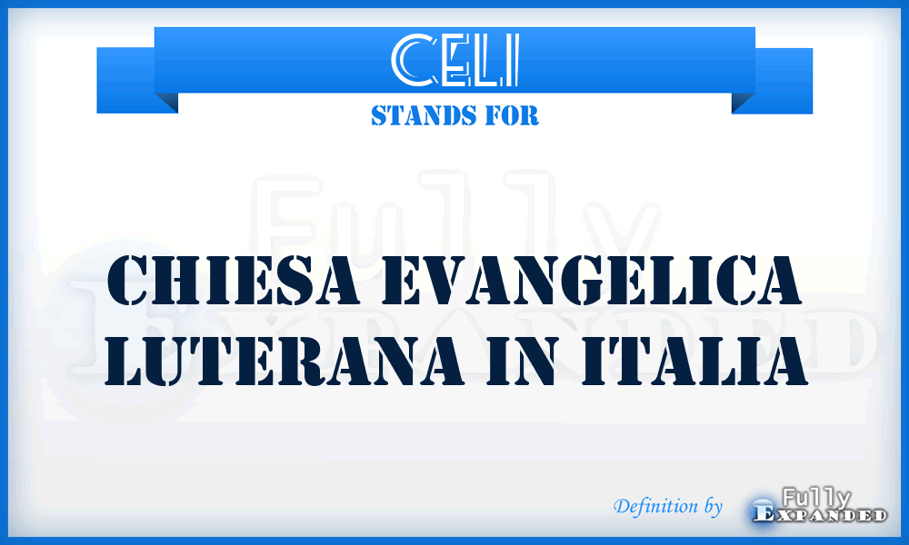 CELI - Chiesa Evangelica Luterana in Italia