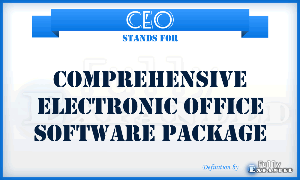 CEO - Comprehensive Electronic Office software package