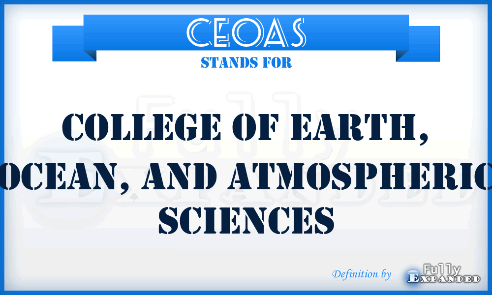CEOAS - College of Earth, Ocean, and Atmospheric Sciences