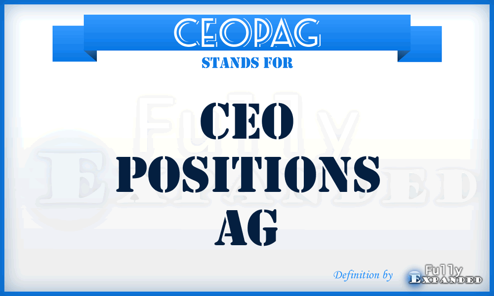 CEOPAG - CEO Positions AG
