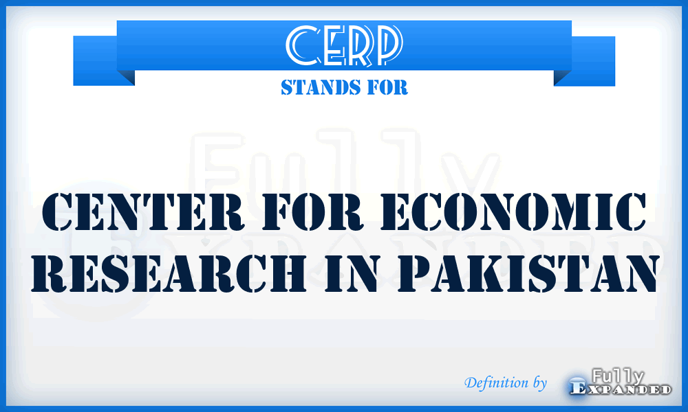 CERP - Center for Economic Research in Pakistan