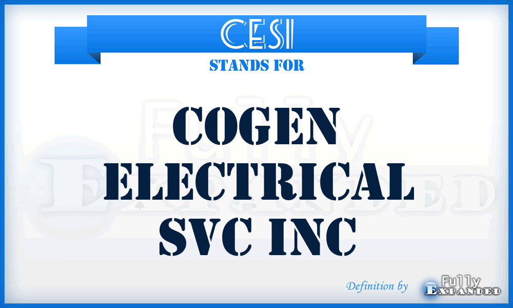 CESI - Cogen Electrical Svc Inc