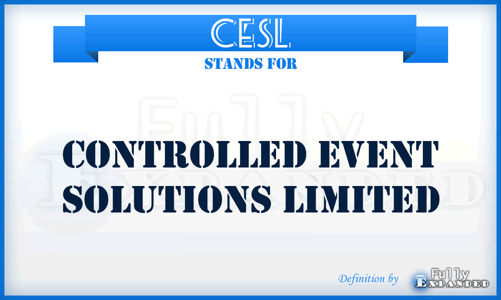 CESL - Controlled Event Solutions Limited