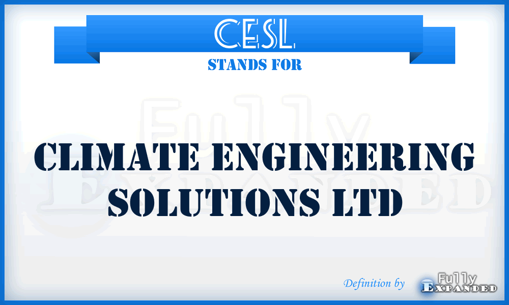 CESL - Climate Engineering Solutions Ltd
