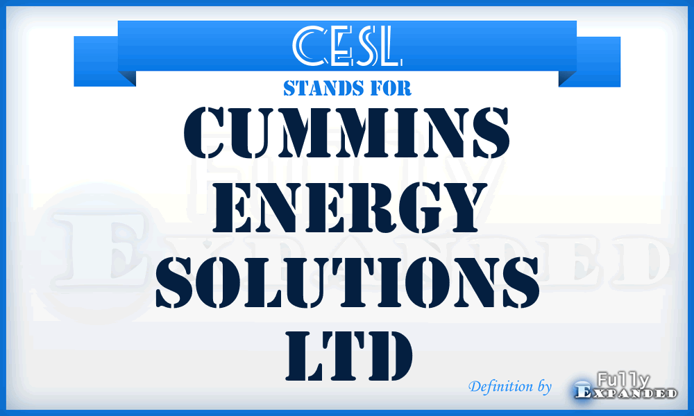 CESL - Cummins Energy Solutions Ltd