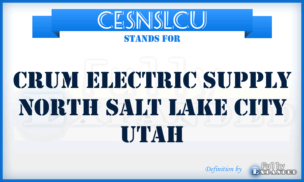 CESNSLCU - Crum Electric Supply North Salt Lake City Utah