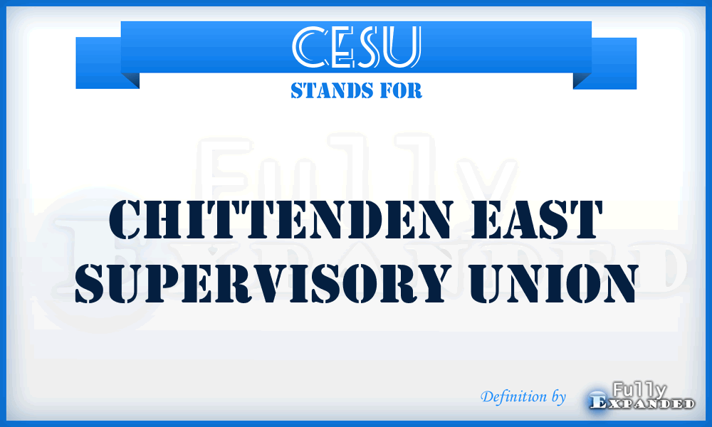 CESU - Chittenden East Supervisory Union