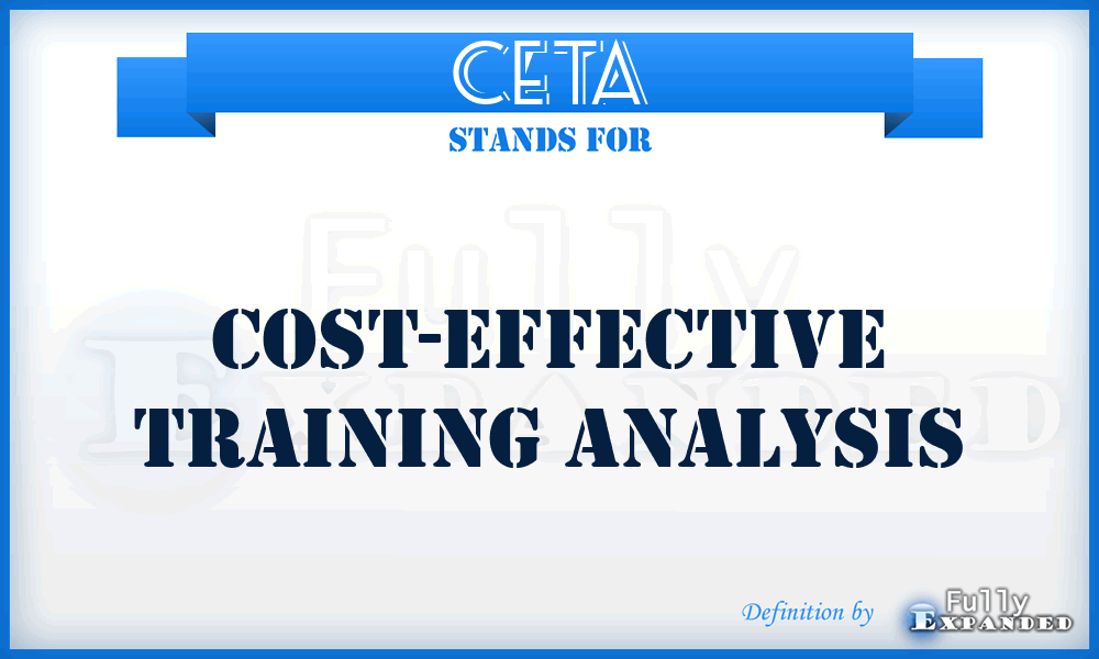 CETA - cost-effective training analysis