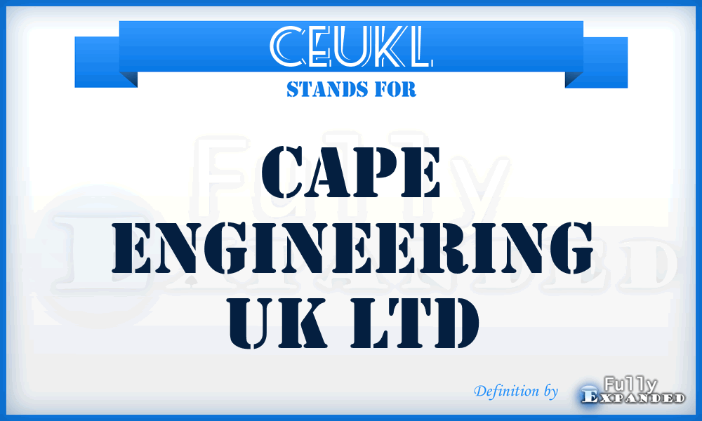 CEUKL - Cape Engineering UK Ltd