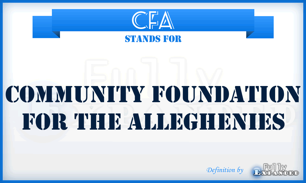 CFA - Community Foundation for the Alleghenies
