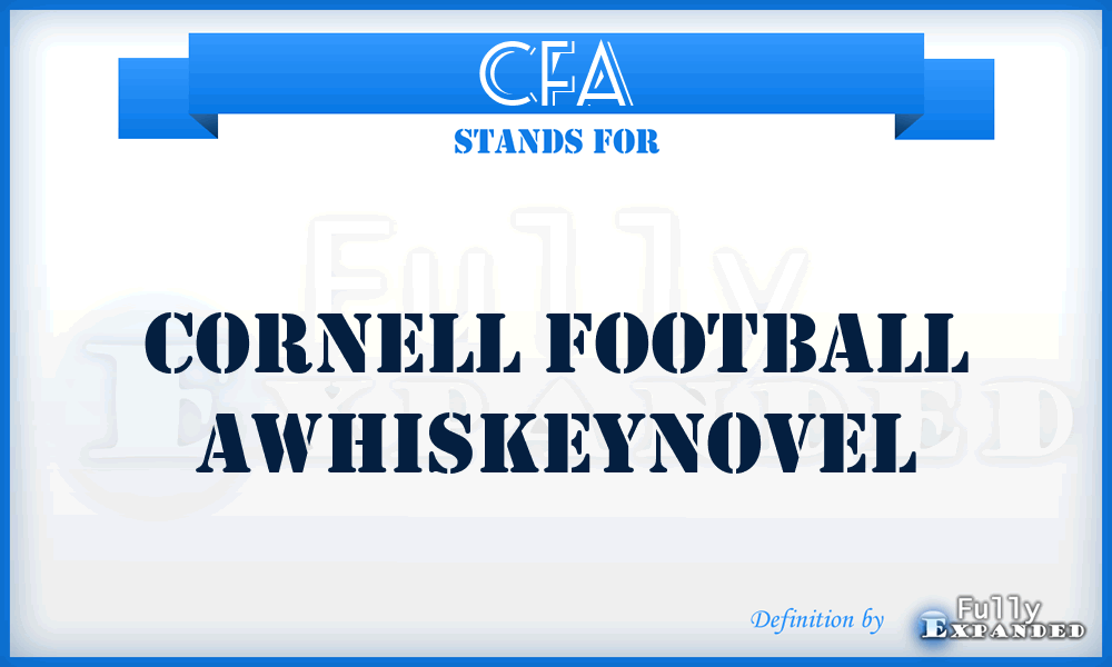 CFA - Cornell Football Awhiskeynovel