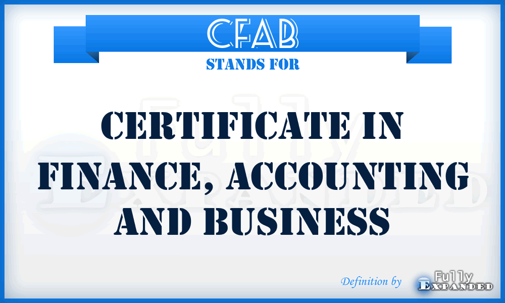 CFAB - Certificate in Finance, Accounting and Business