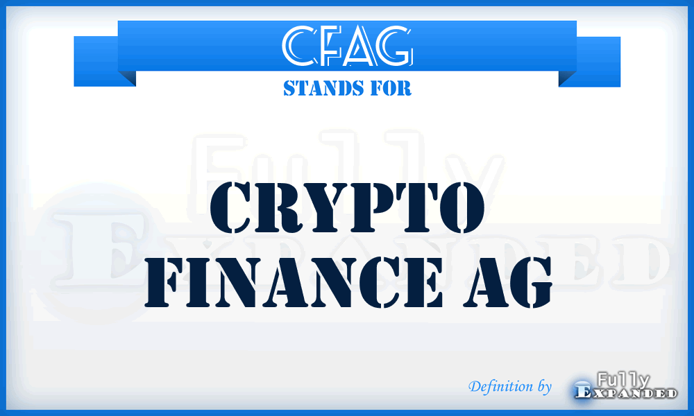 CFAG - Crypto Finance AG