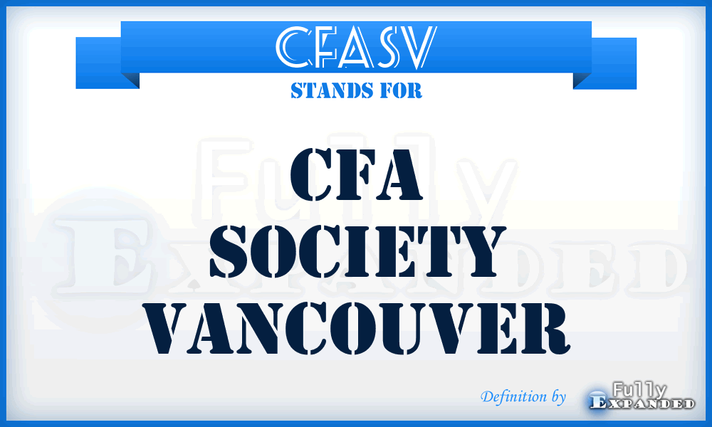 CFASV - CFA Society Vancouver