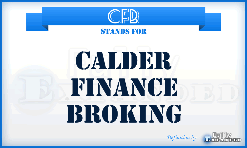 CFB - Calder Finance Broking