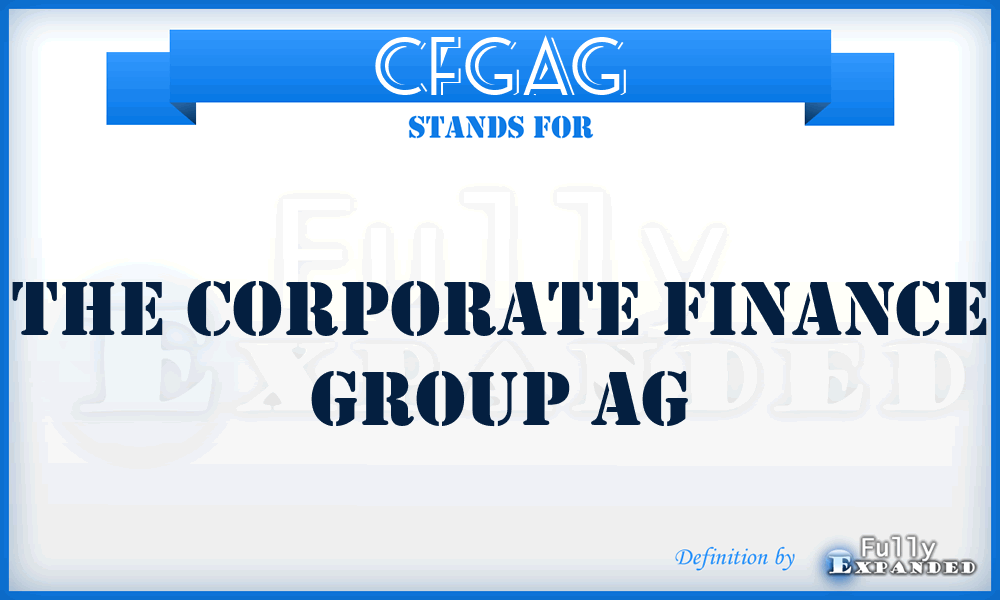 CFGAG - The Corporate Finance Group AG