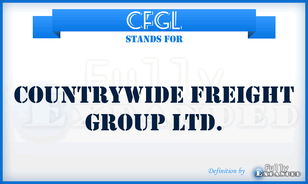 CFGL - Countrywide Freight Group Ltd.