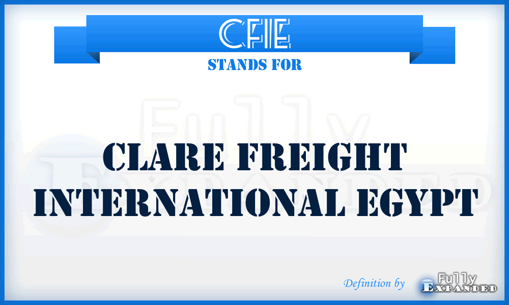 CFIE - Clare Freight International Egypt
