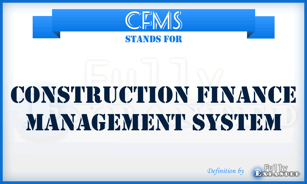 CFMS - Construction Finance Management System