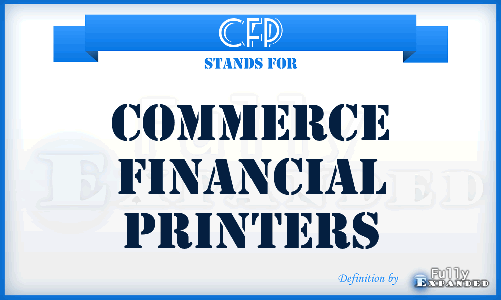 CFP - Commerce Financial Printers