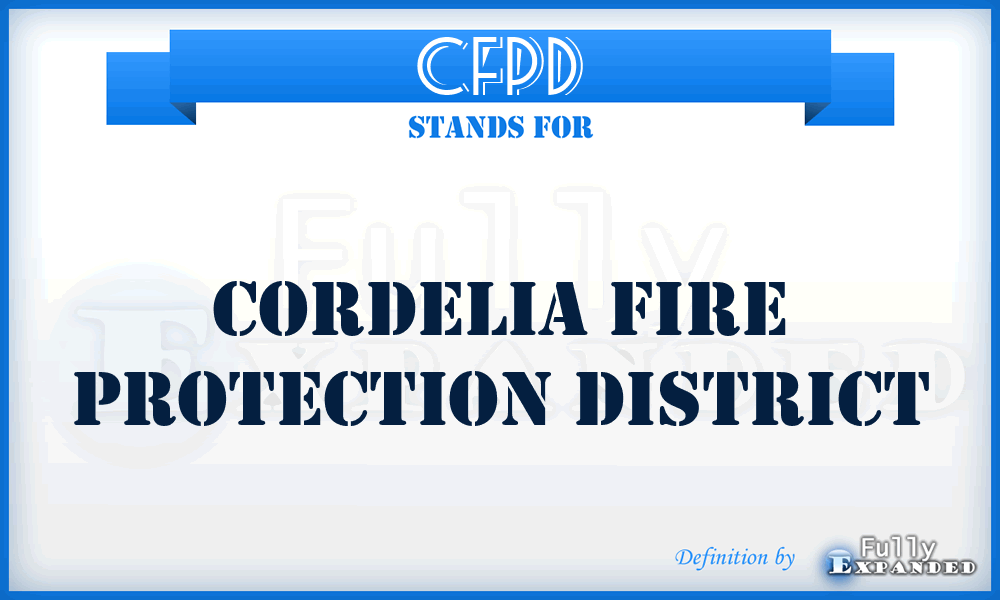 CFPD - Cordelia Fire Protection District