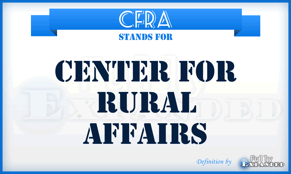 CFRA - Center For Rural Affairs