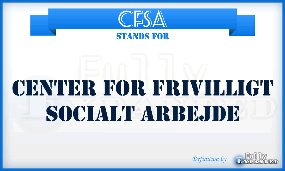 CFSA - Center for Frivilligt Socialt Arbejde