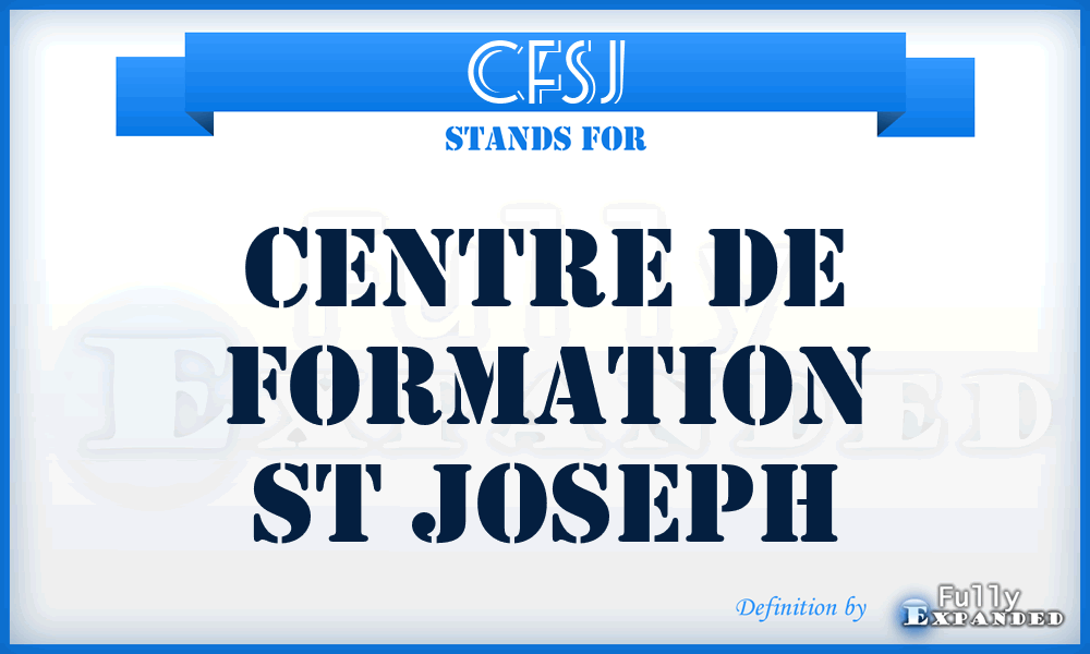 CFSJ - Centre de Formation St Joseph