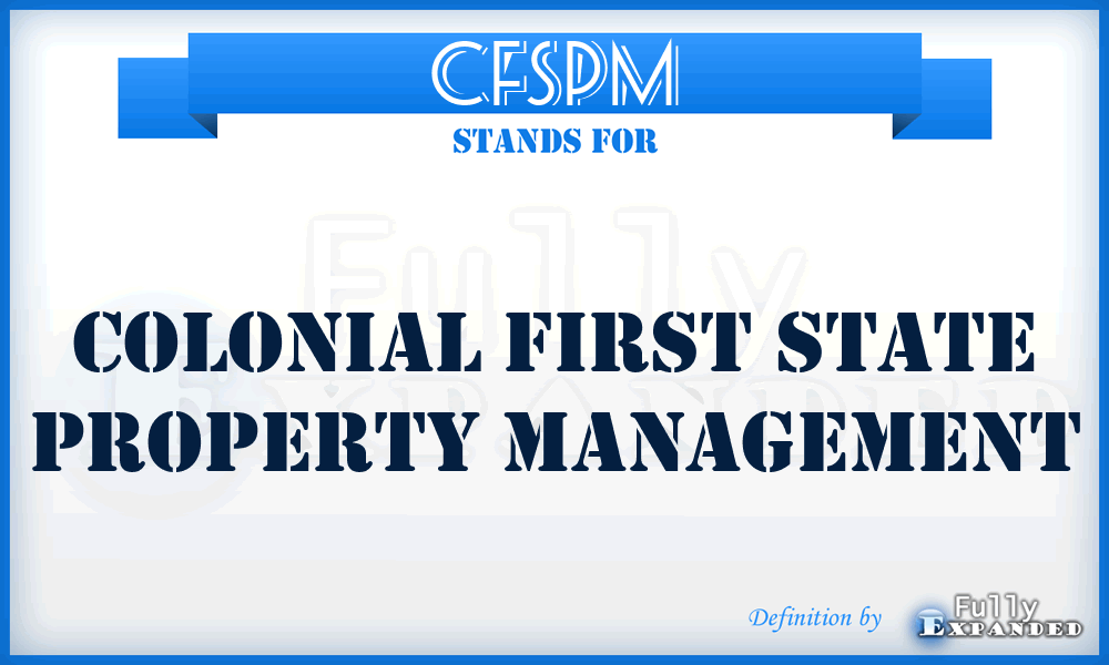 CFSPM - Colonial First State Property Management