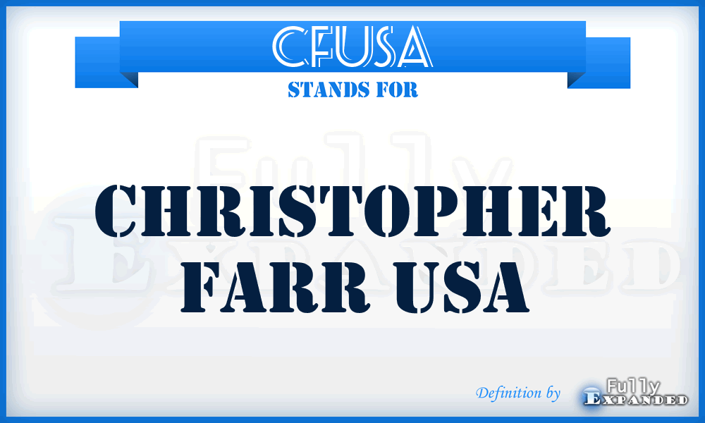 CFUSA - Christopher Farr USA