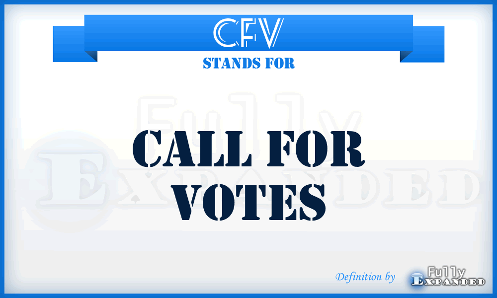 CFV - Call For Votes
