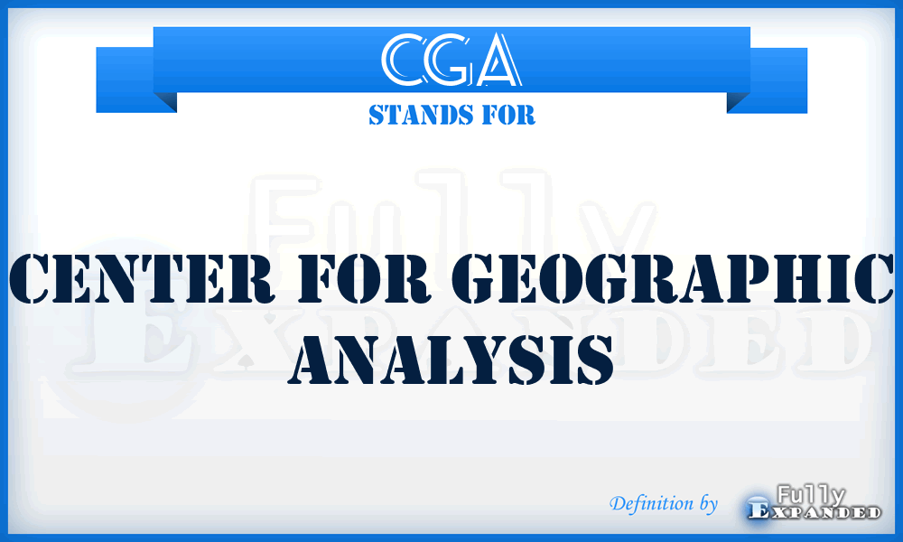 CGA - Center for Geographic Analysis