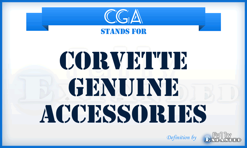 CGA - Corvette Genuine Accessories