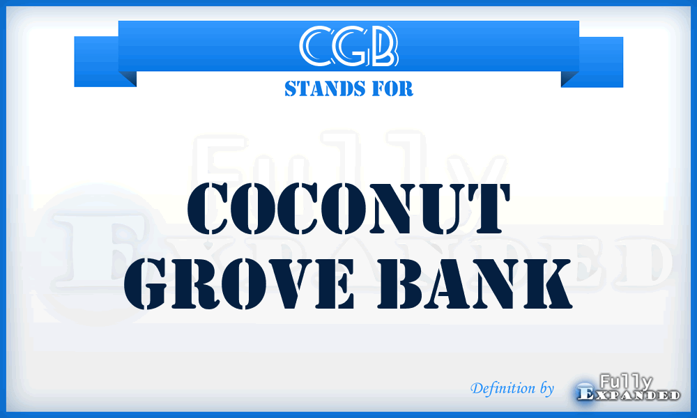 CGB - Coconut Grove Bank