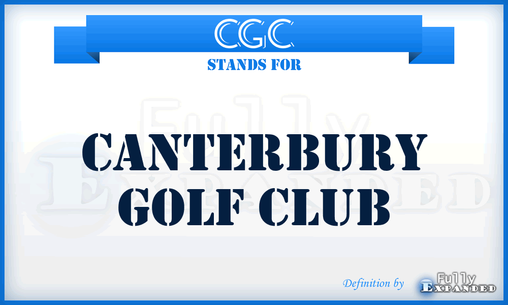 CGC - Canterbury Golf Club