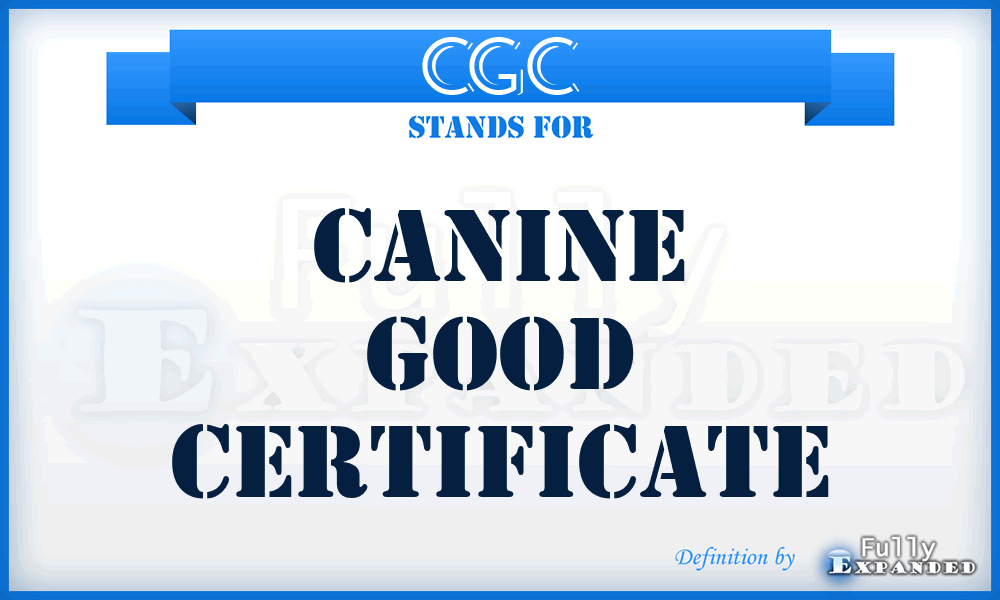 CGC - Canine Good Certificate