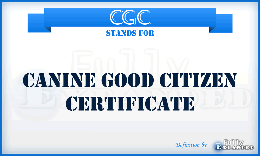 CGC - Canine Good Citizen Certificate