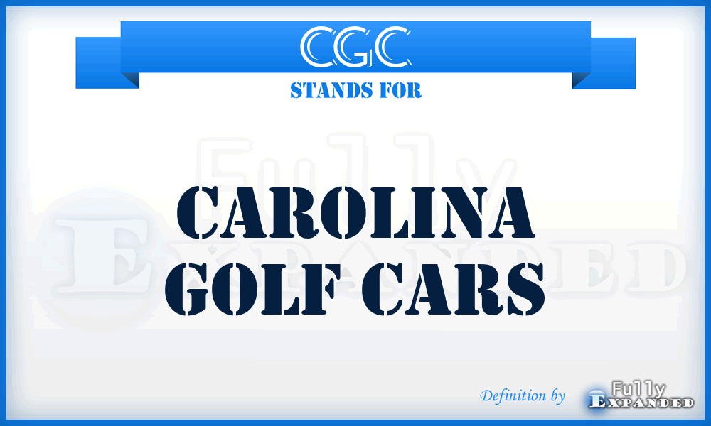 CGC - Carolina Golf Cars