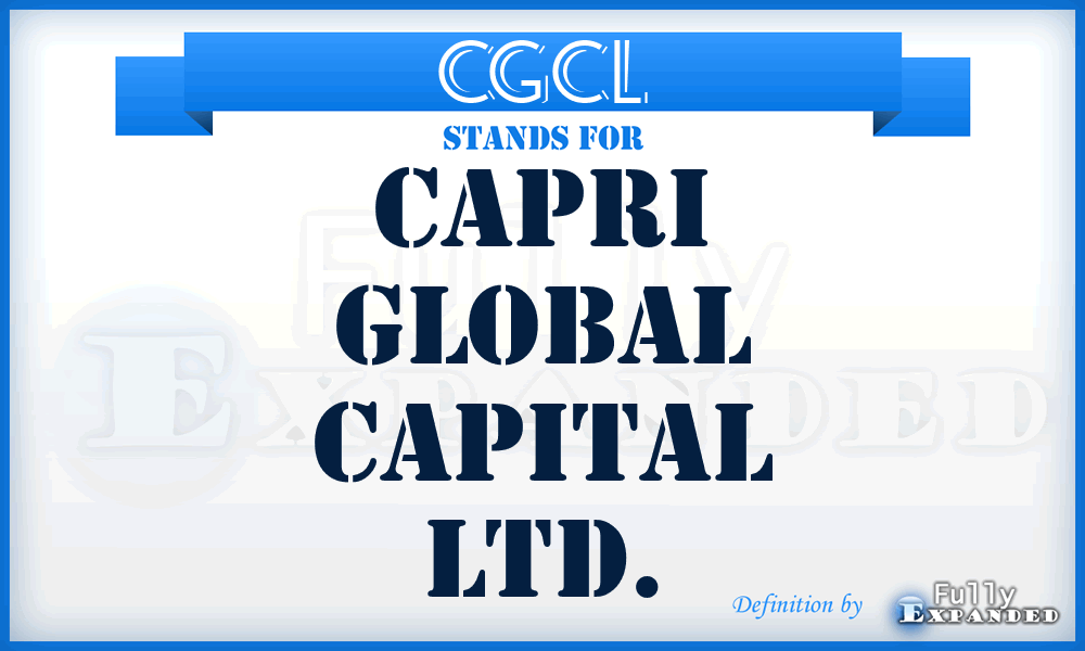 CGCL - Capri Global Capital Ltd.