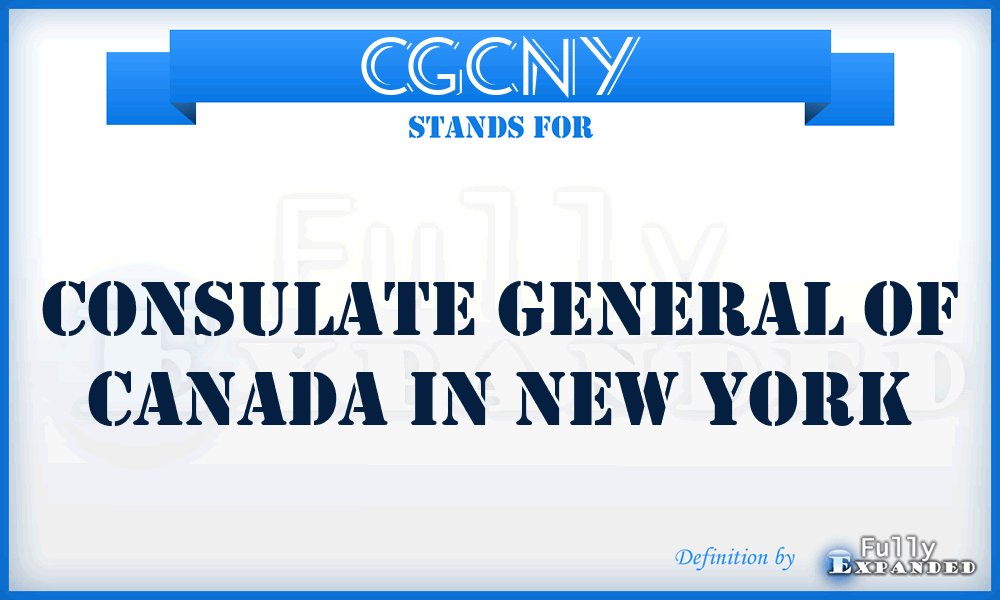 CGCNY - Consulate General of Canada in New York