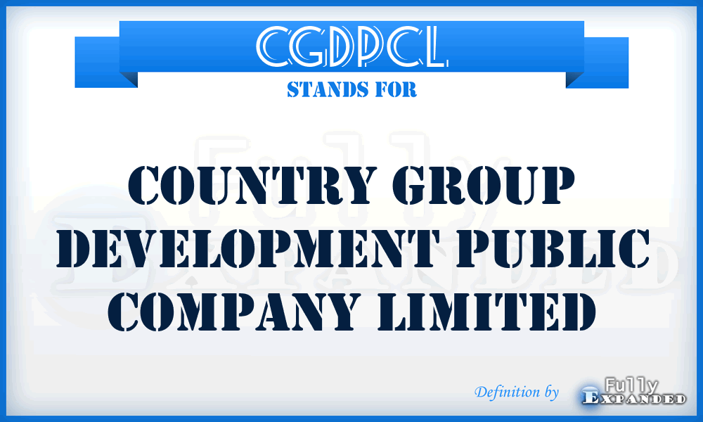 CGDPCL - Country Group Development Public Company Limited