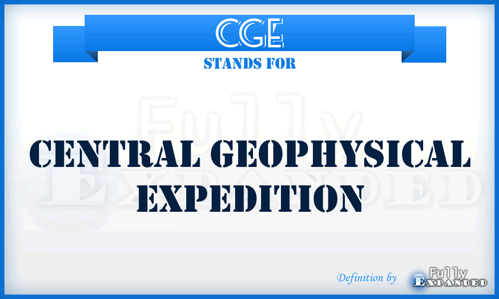 CGE - Central Geophysical Expedition